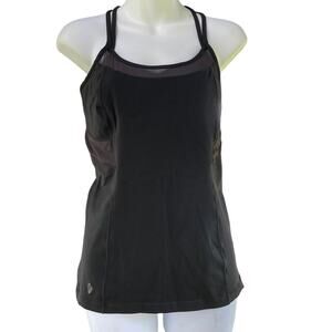 Ellie Black fitted built in bra crisscross straps athletic tank